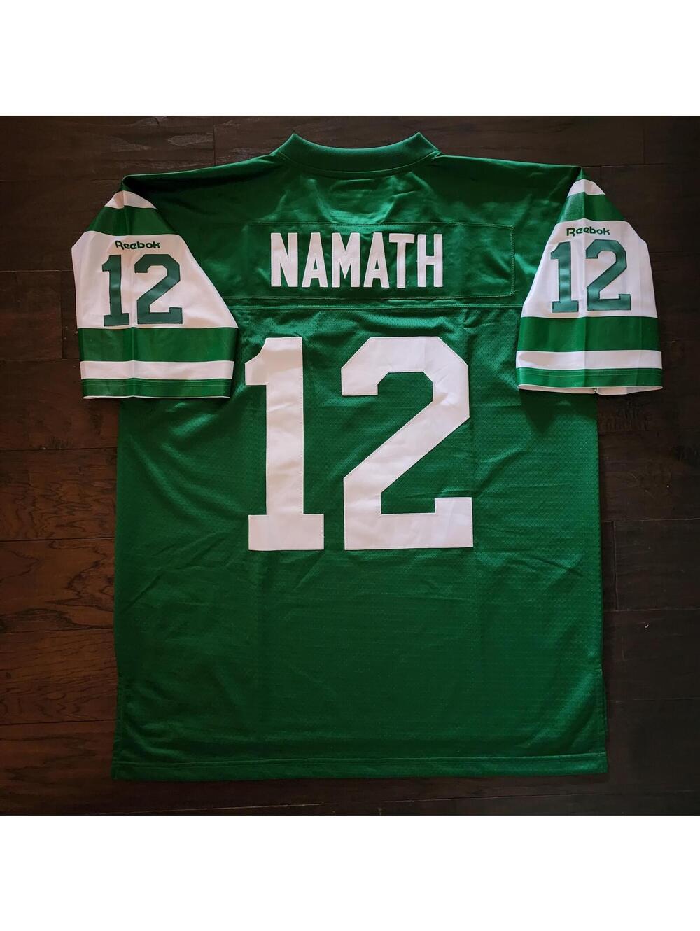 Reebok NFL Vintage Joe Namath New York Jets #12 Green XL NFL